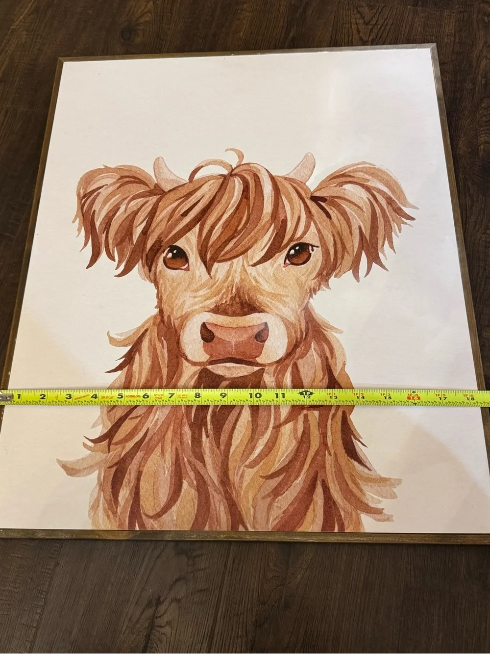 Large Highland Cow Wall Art - Rust & Cream Tones